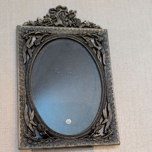 Vintage Antique Bronze Metal Ornate Floral Picture Photo Frame - Picture 9 of 9